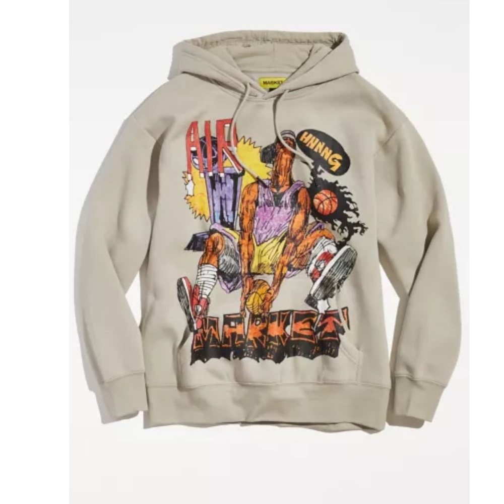 Urban Outfitters Gray and Purple Hoodie with Graphic Design